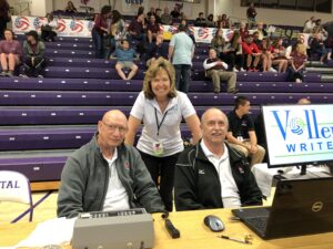 The scorers and scoreboard operator for the 2019 OHSBVA tournament